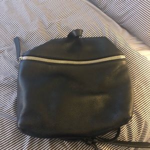 Kara Small Leather Backpack - Black